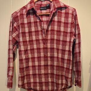 Company One Red Plaid Women's Button Down Shirt